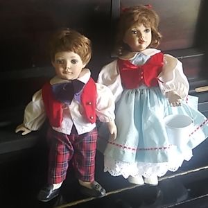 Phyllis Wright 1995 Jack and Jill Porcelain Dolls